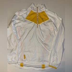 Nike Livestrong Lightweight 1/4 Zip Windbreaker White Yellow Reflective Small